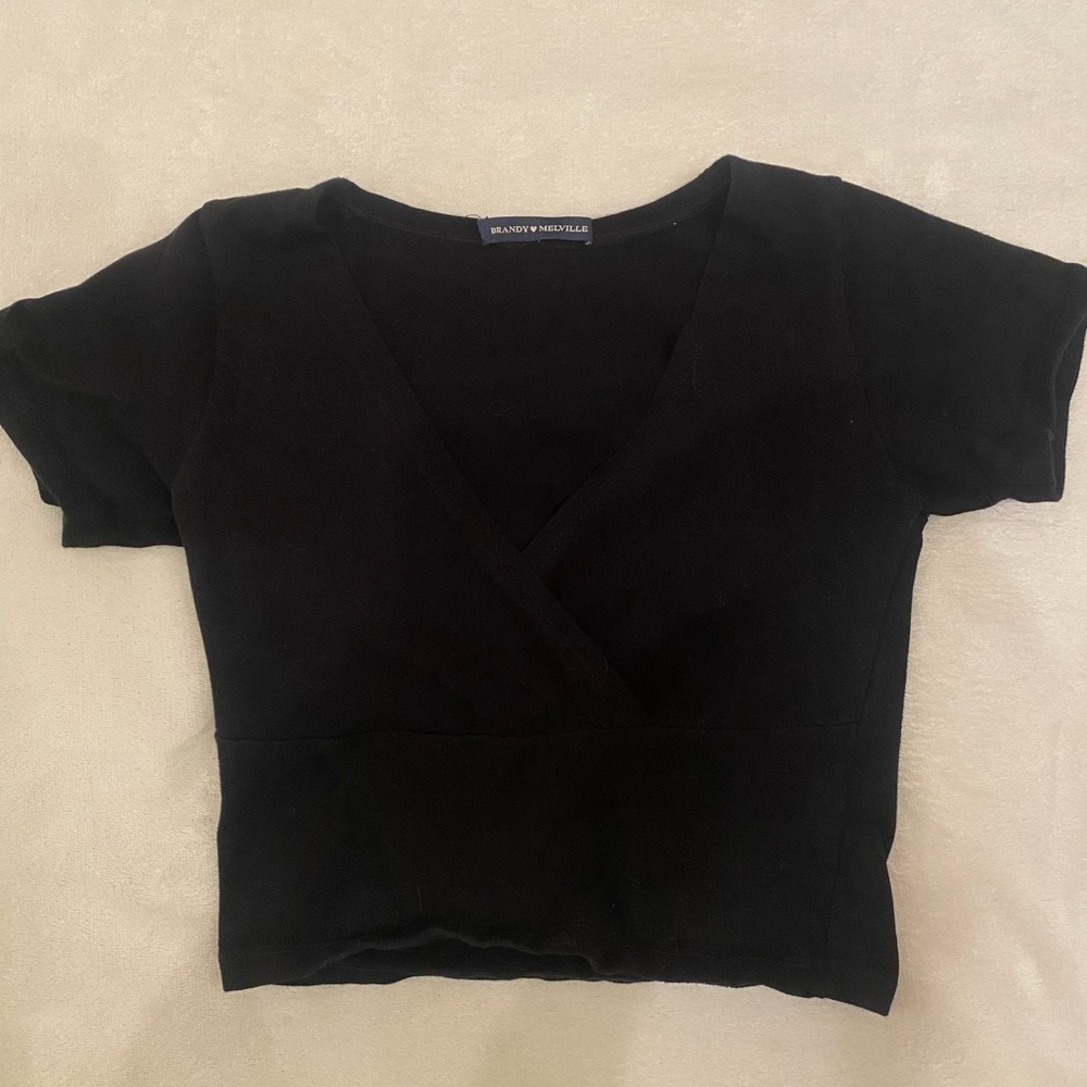 Black crossover Brandy Melville crop top